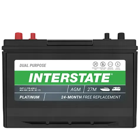 Interstate 27M-AGM-A 12V Group 27M AGM Dual Purpose Marine Battery – 750 CCA