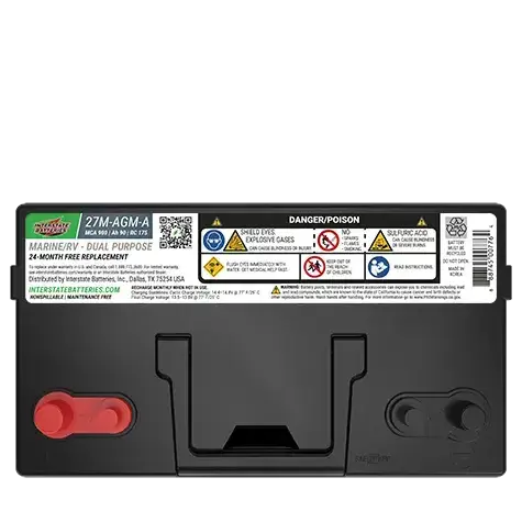 Interstate 27M-AGM-A 12V Group 27M AGM Dual Purpose Marine Battery – 750 CCA – image 2