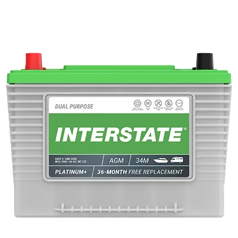 Interstate 34M-AGM 12V Group 34M AGM Dual Purpose Marine Battery – 800 CCA