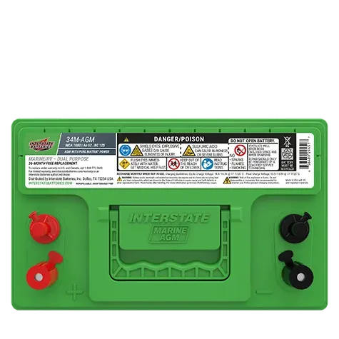 Interstate 34M-AGM 12V Group 34M AGM Dual Purpose Marine Battery – 800 CCA – image 2