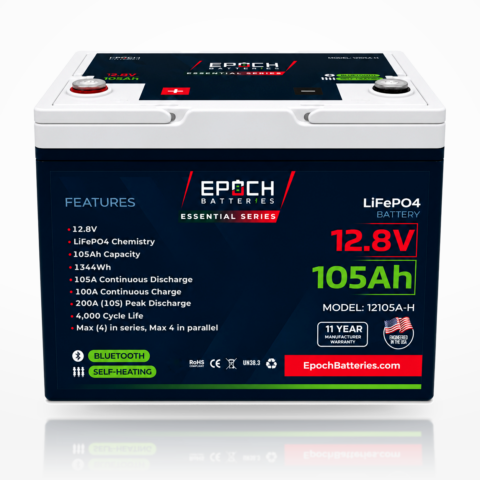 EPOCH 12V 105Ah Essential Series LiFePO4 Battery (1.34kWh)
