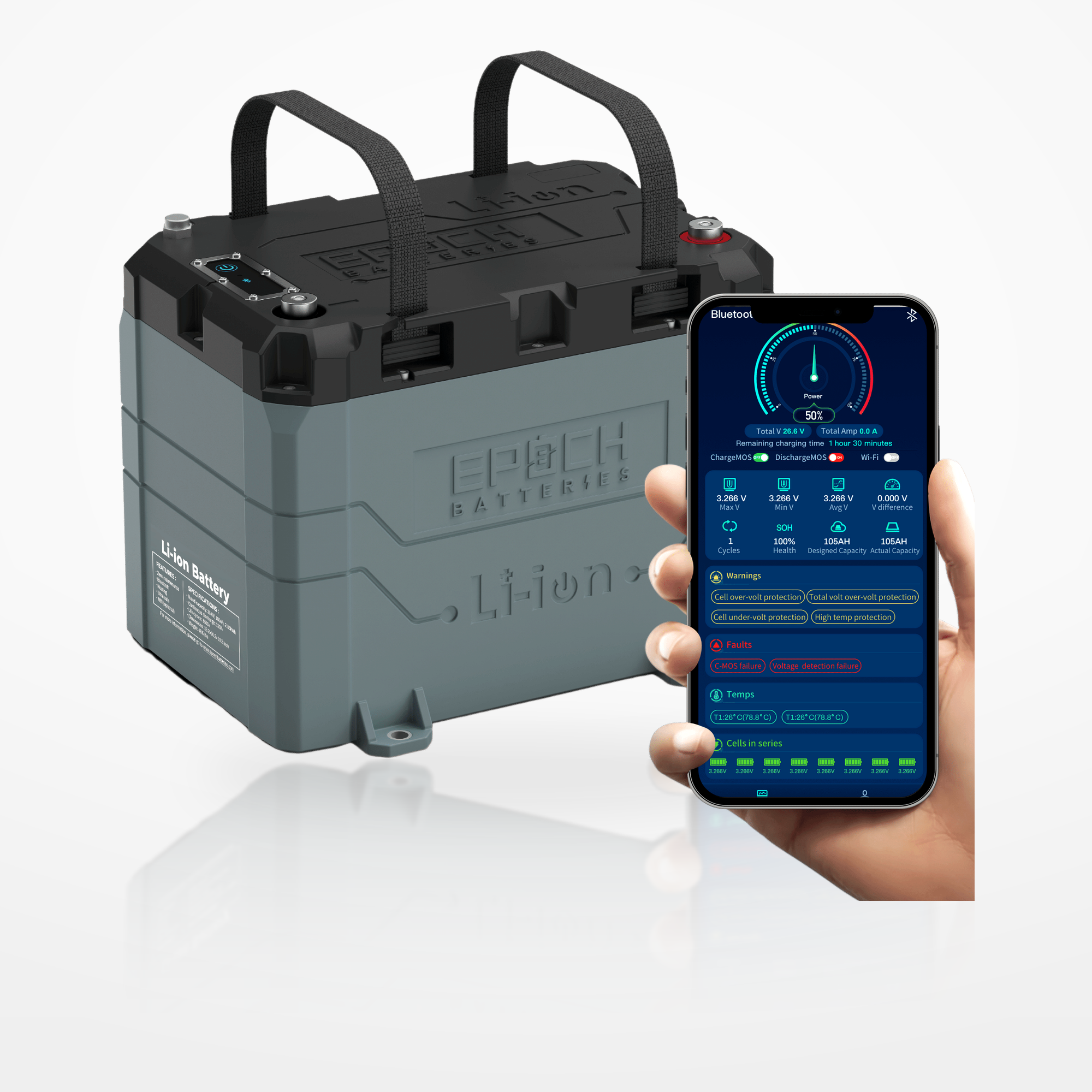 EPOCH 24V 100Ah LiFePO4 Battery (2.56kWh) – image 6