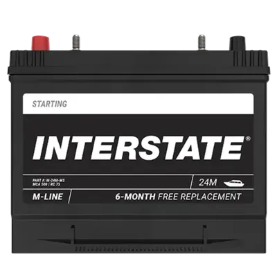 Interstate M-24M-MS 12V Group 24M Starting Marine Battery – 400 CCA