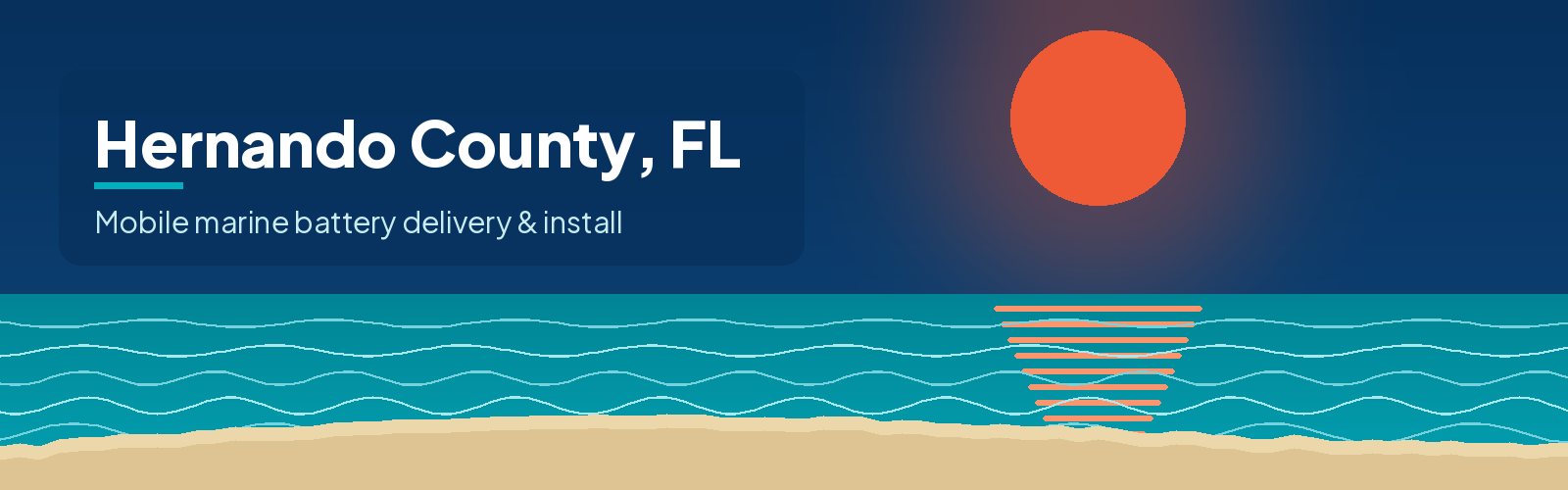 Illustrated waterfront banner for Hernando County, Florida