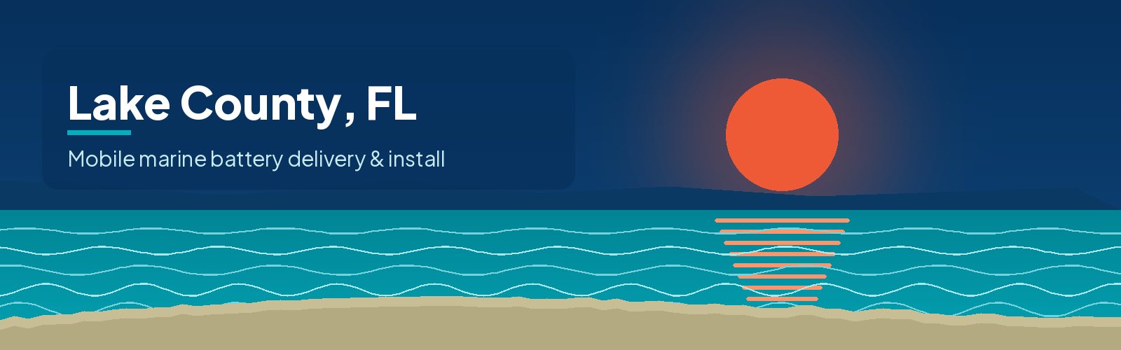 Illustrated waterfront banner for Lake County, Florida