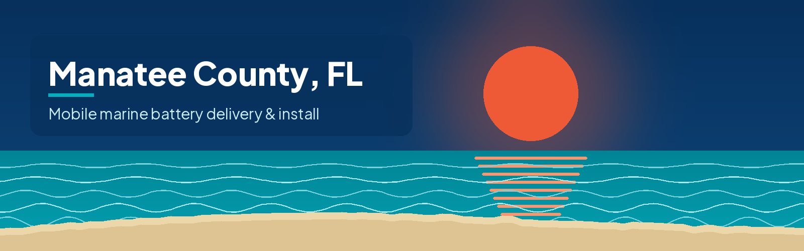Illustrated waterfront banner for Manatee County, Florida