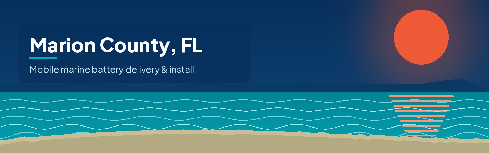 Illustrated waterfront banner for Marion County, Florida