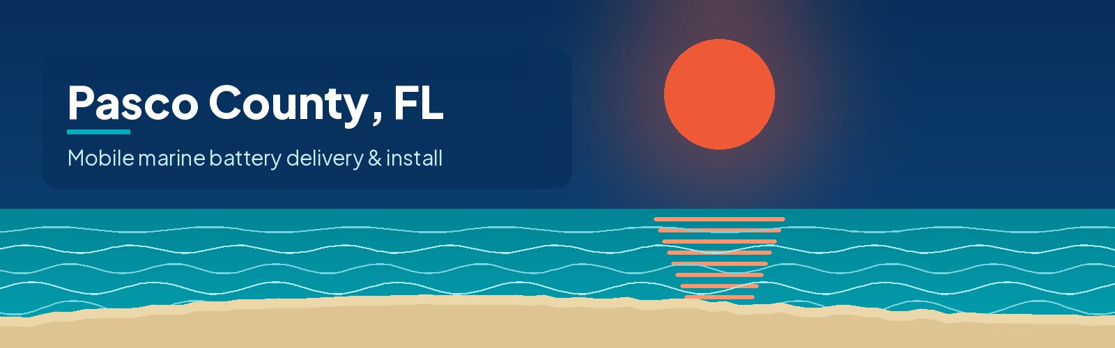 Illustrated waterfront banner for Pasco County, Florida