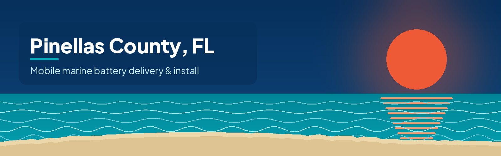 Illustrated waterfront banner for Pinellas County, Florida