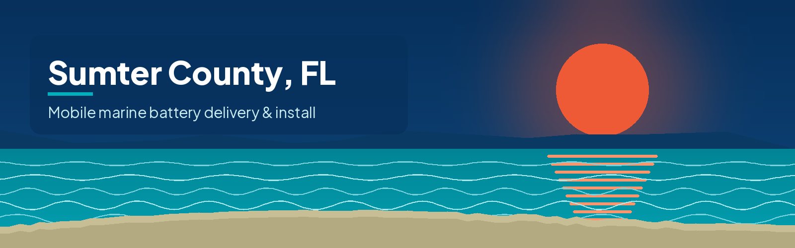 Illustrated waterfront banner for Sumter County, Florida