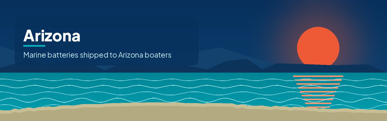 Illustrated waterfront banner for Arizona