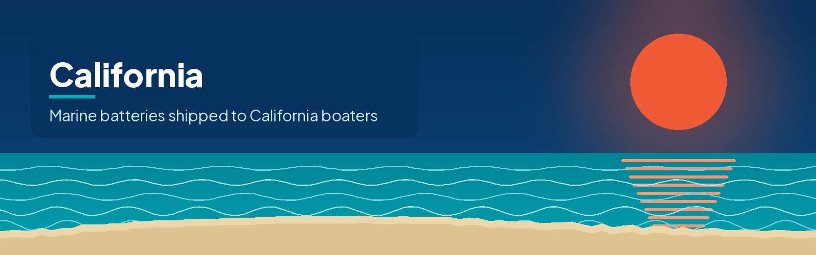 Illustrated waterfront banner for California