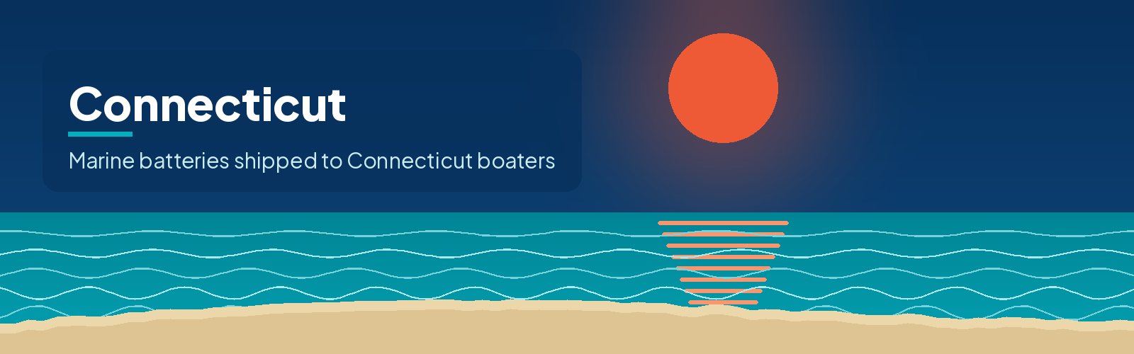 Illustrated waterfront banner for Connecticut