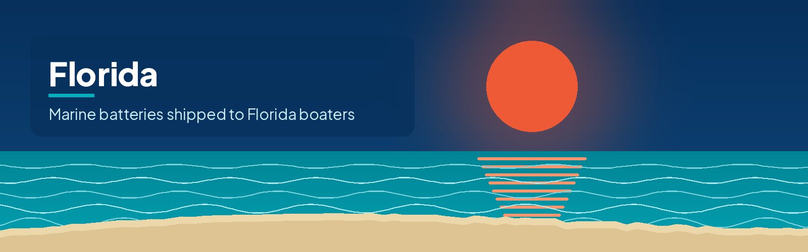 Illustrated waterfront banner for Florida