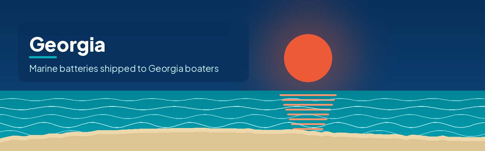 Illustrated waterfront banner for Georgia