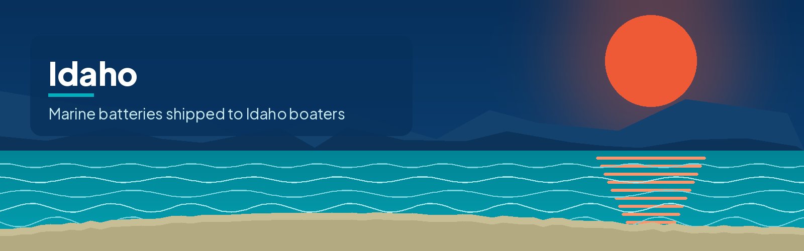 Illustrated waterfront banner for Idaho