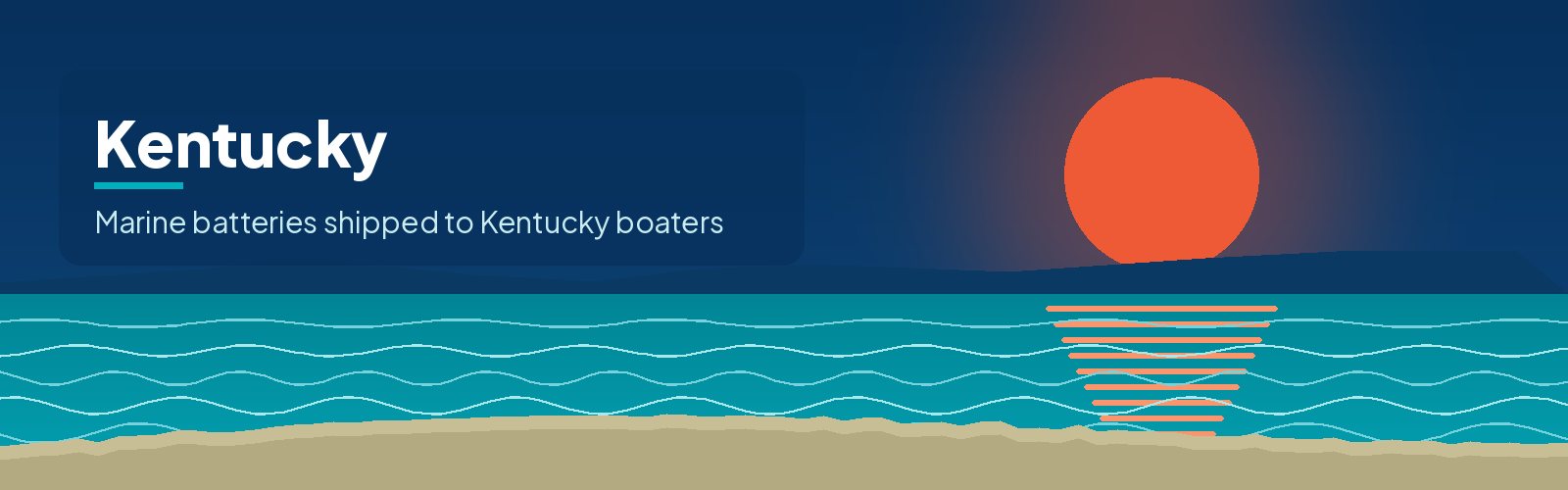 Illustrated waterfront banner for Kentucky