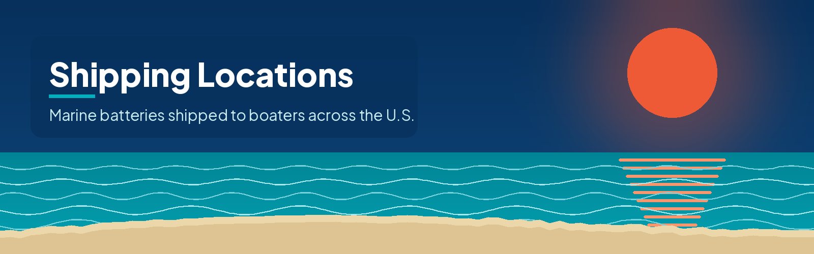 Illustrated coastal waterfront banner
