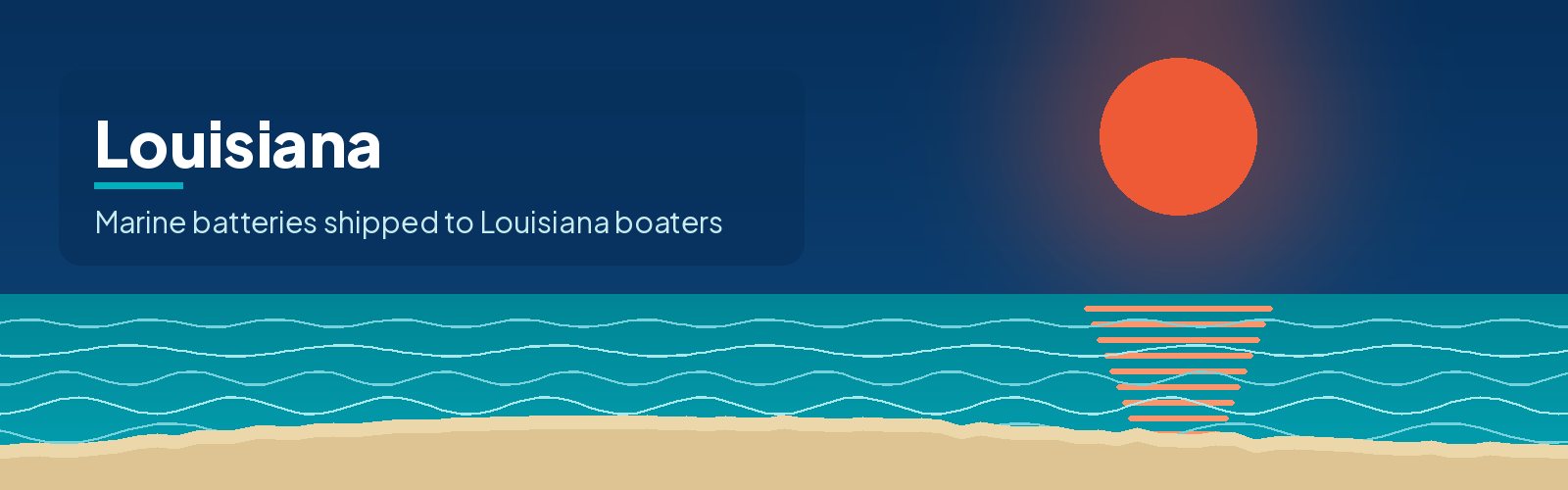 Illustrated waterfront banner for Louisiana