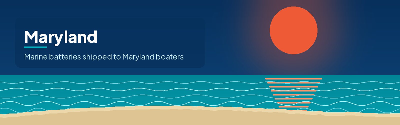 Illustrated waterfront banner for Maryland