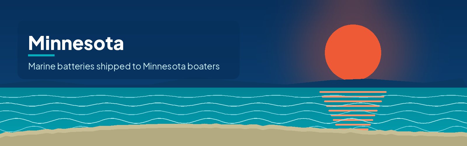 Illustrated waterfront banner for Minnesota