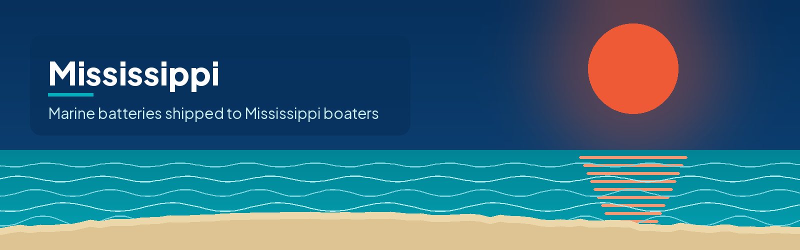 Illustrated waterfront banner for Mississippi