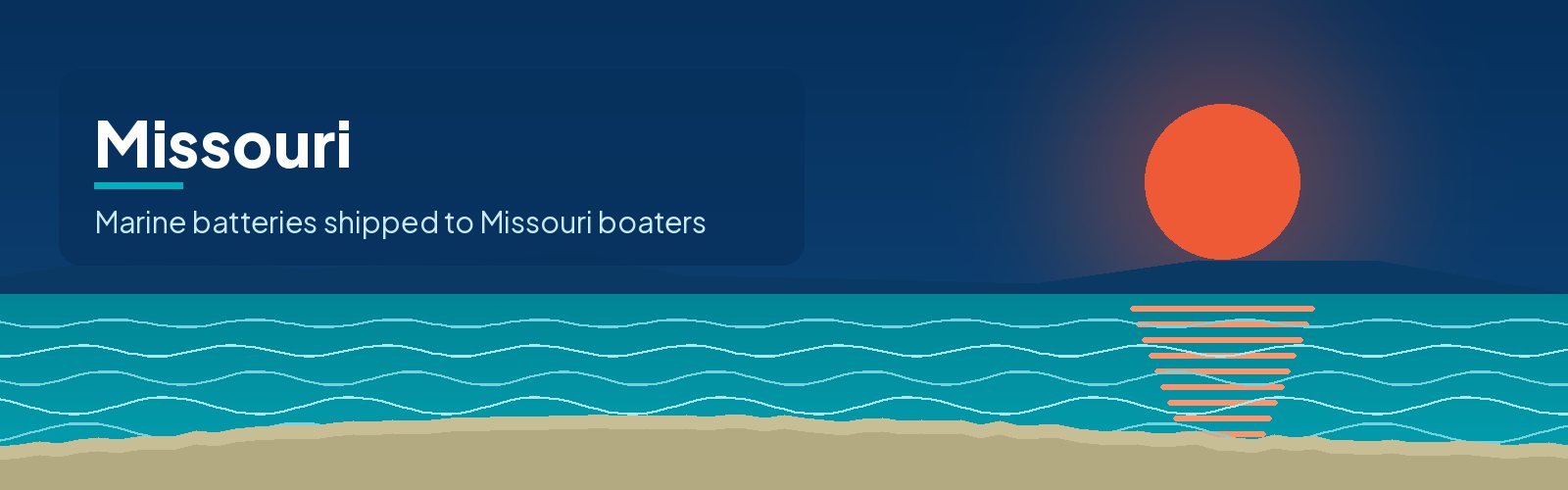 Illustrated waterfront banner for Missouri