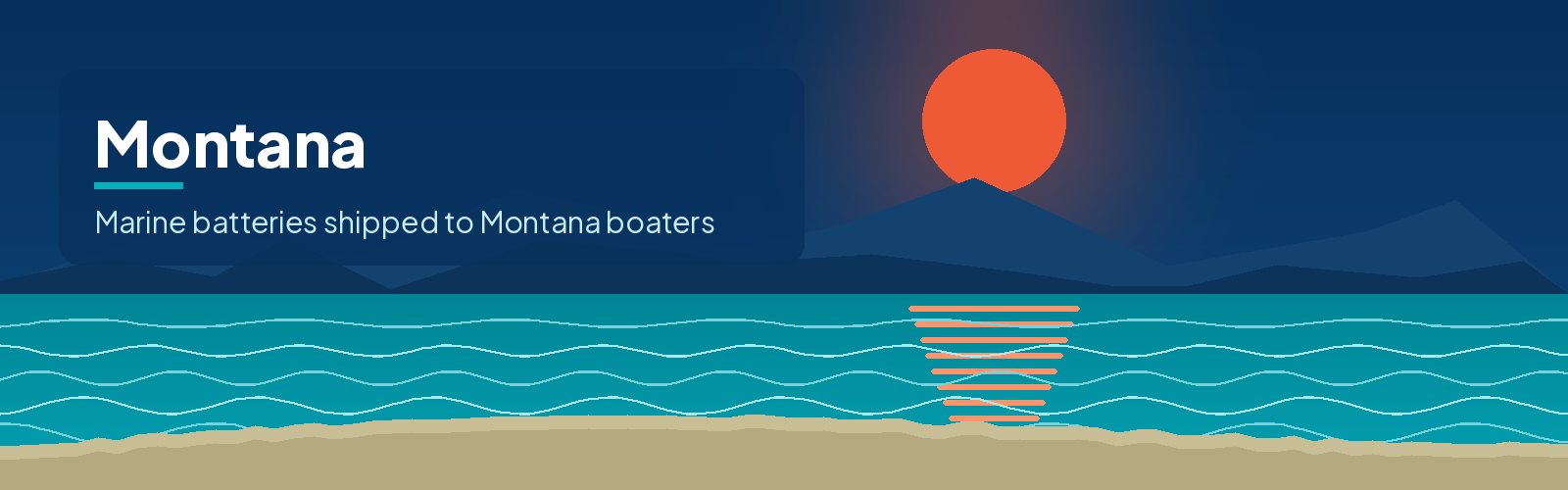 Illustrated waterfront banner for Montana
