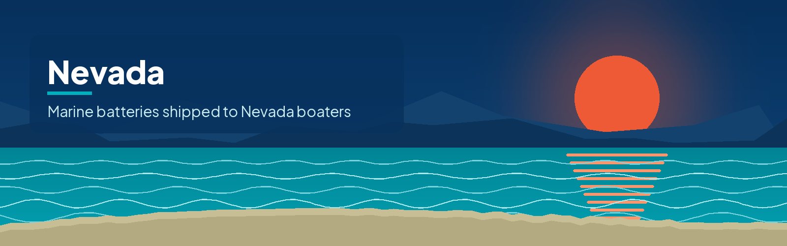 Illustrated waterfront banner for Nevada