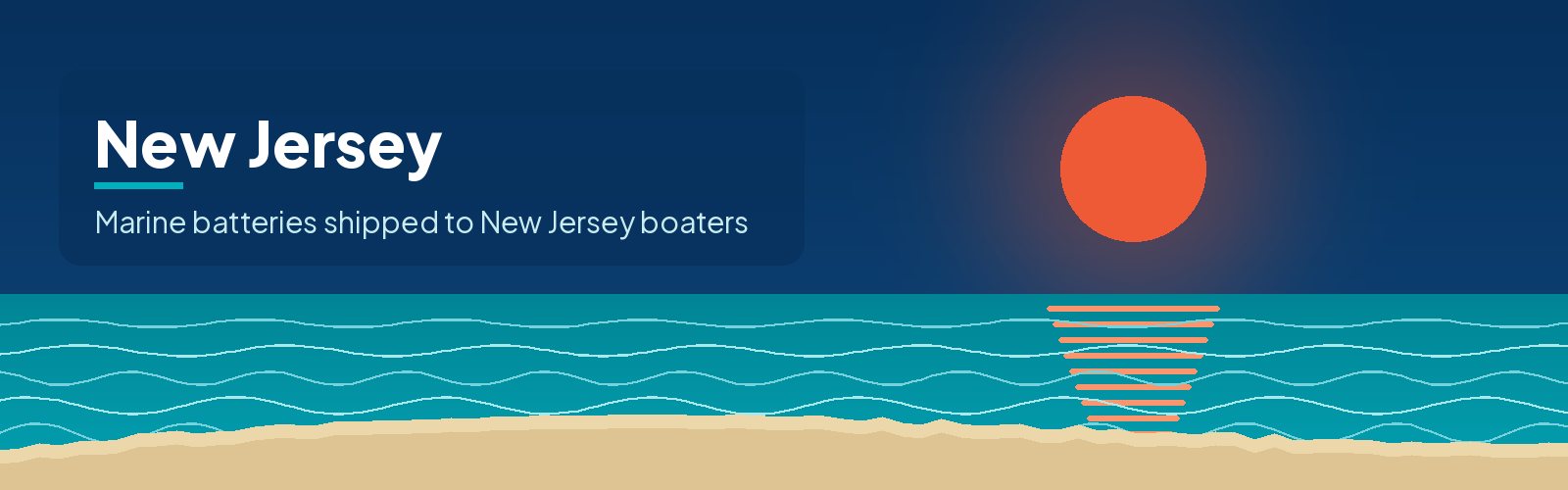 Illustrated waterfront banner for New Jersey