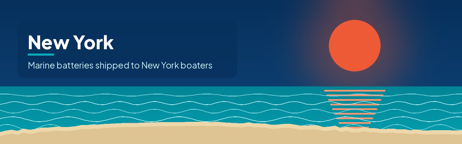 Illustrated waterfront banner for New York