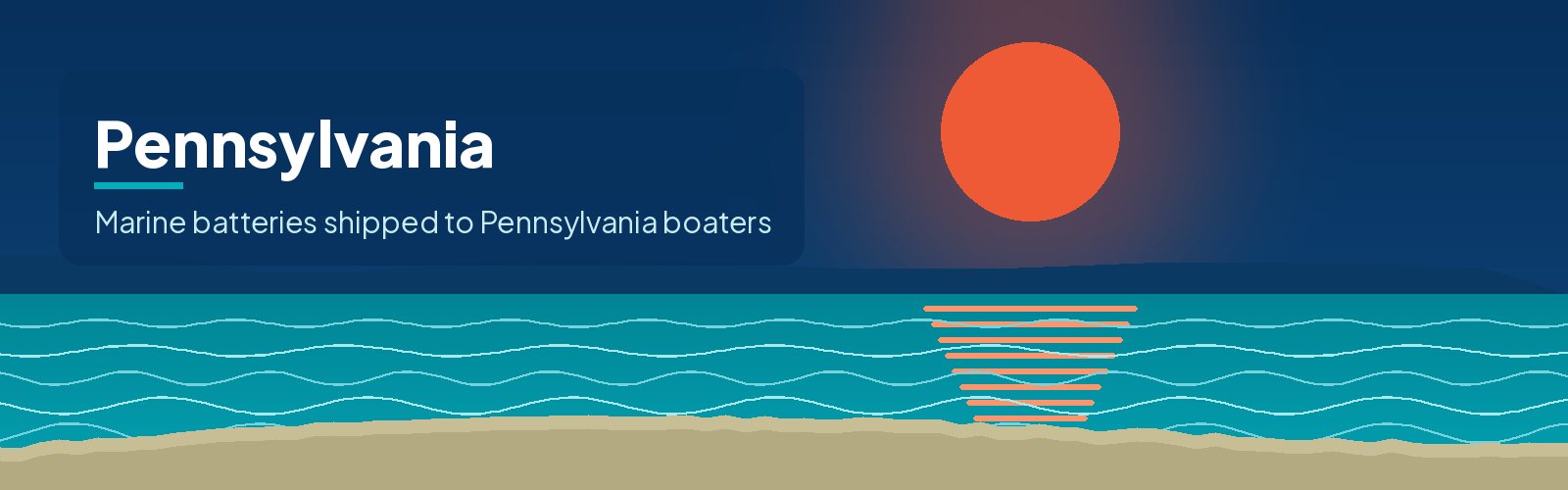 Illustrated waterfront banner for Pennsylvania