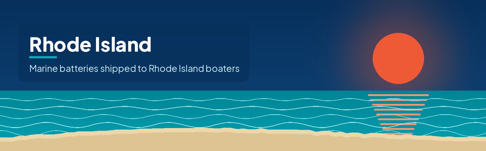 Illustrated waterfront banner for Rhode Island