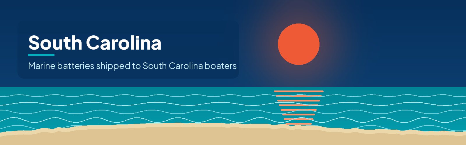 Illustrated waterfront banner for South Carolina