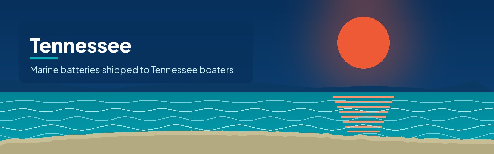 Illustrated waterfront banner for Tennessee