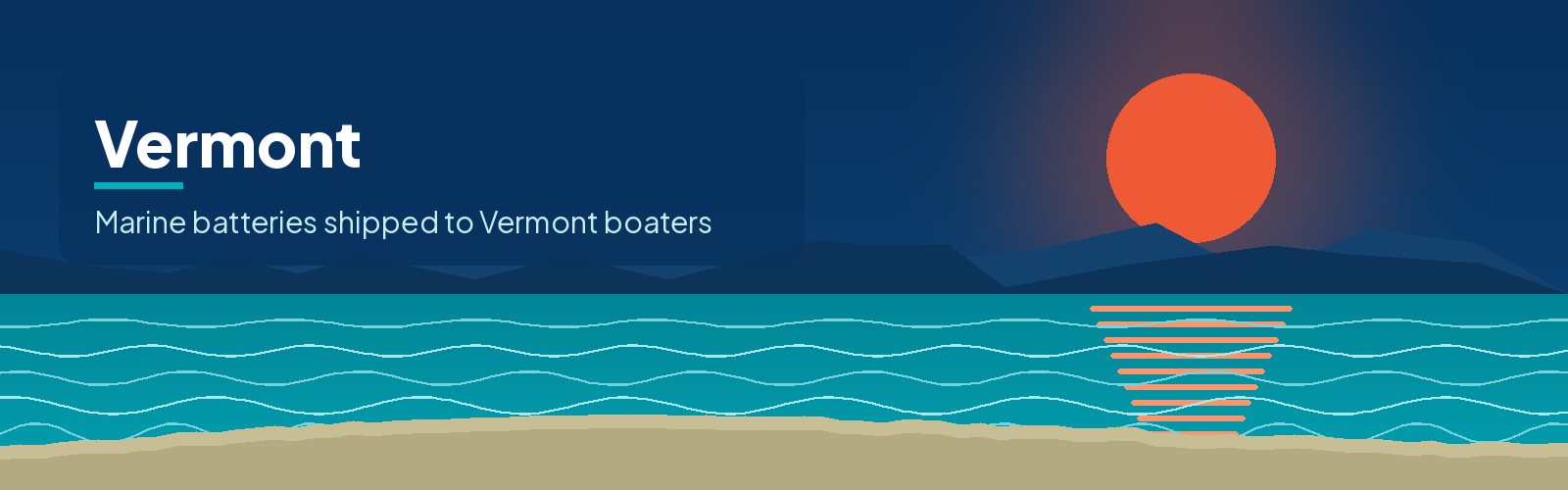 Illustrated waterfront banner for Vermont