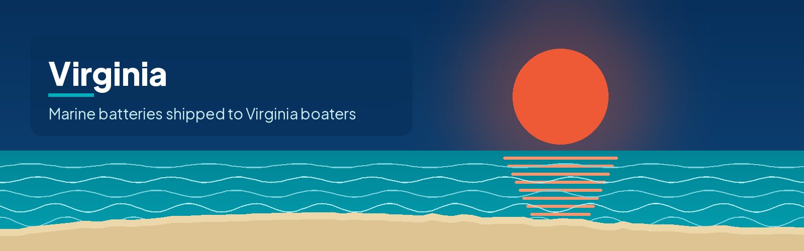 Illustrated waterfront banner for Virginia