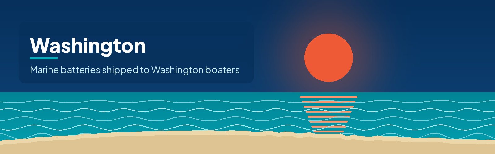 Illustrated waterfront banner for Washington