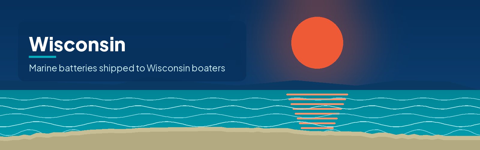 Illustrated waterfront banner for Wisconsin